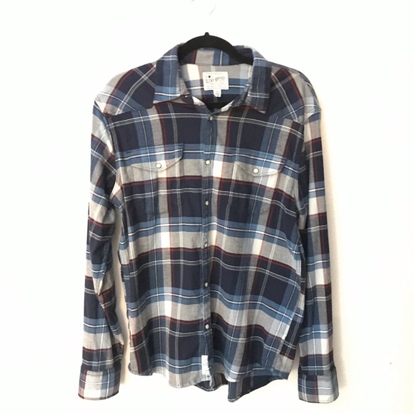 Lucky Brand Plaid Pearl Snap Button Down Top - Picture 4 of 5